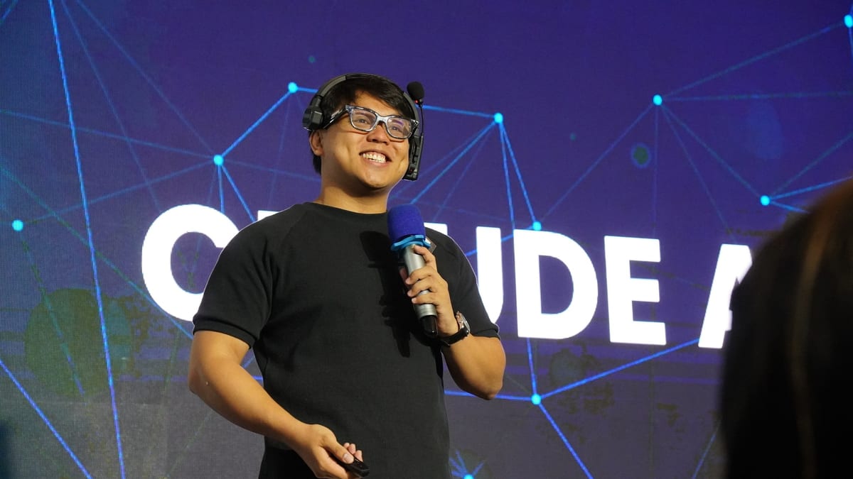 Nino speaking at Claude AI event